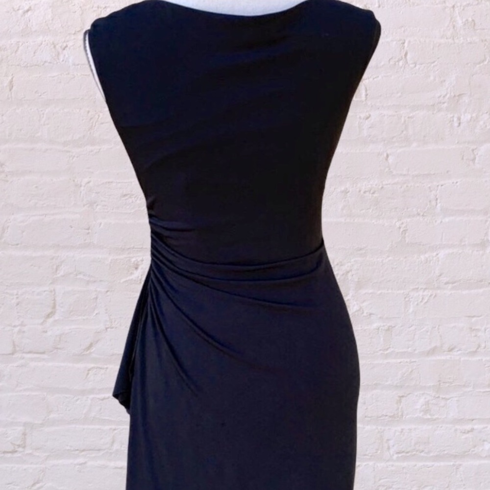 White House Black Market Black Ruching Sleeveless Lined Dress - Picture 6 of 11